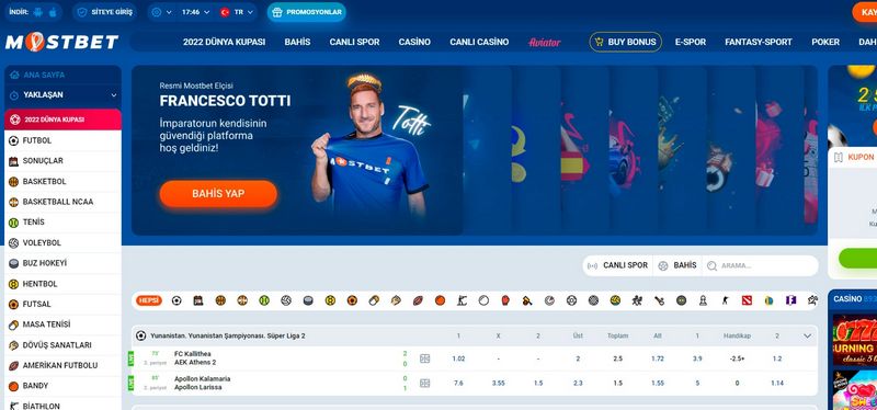 Sports Betting in the MostBet app